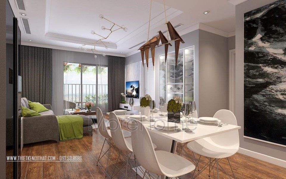 Bộ bàn ăn hiện đại chung cư Park Hill